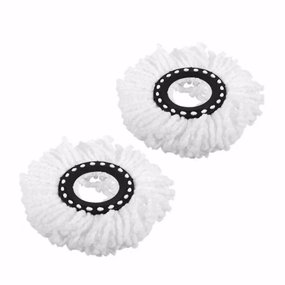 PAWNORA 360 Rotating Spin Mop Bucket Set with 2 Microfibre Heads in Black – 2