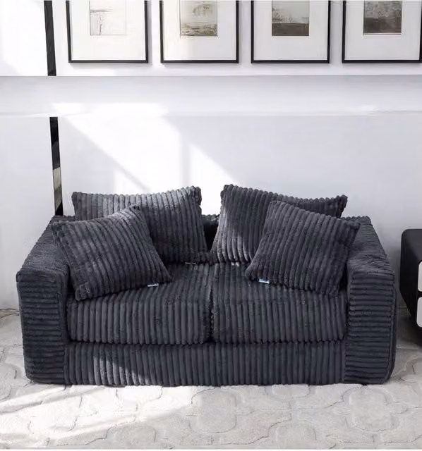 Groundlevel Camden 2 Seater Velvet Sofa in Grey