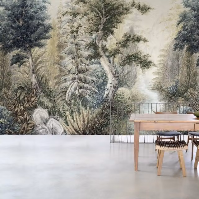 Grandeco Boutique Harmony Forest Walk 5 Lane Nature Landscape Wallpaper Mural in Green