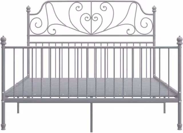 Berkfield Home Grey Metal Bed Frame W/D/H: 140 x 200 cm
