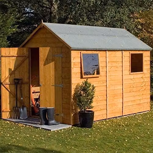 Rowlinsons Premier Range Wooden Shed in Brown, L305 x W194.5 x H232 cm