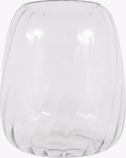 Perch & Parrow Avelie Glass Swirl Vase in Transparent Clear