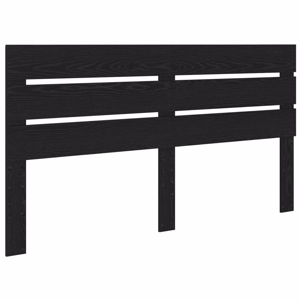 Berkfield Home Modern Bed Frame with Headboard in Black Solid Pine Wood, 200 x 200 cm – 3