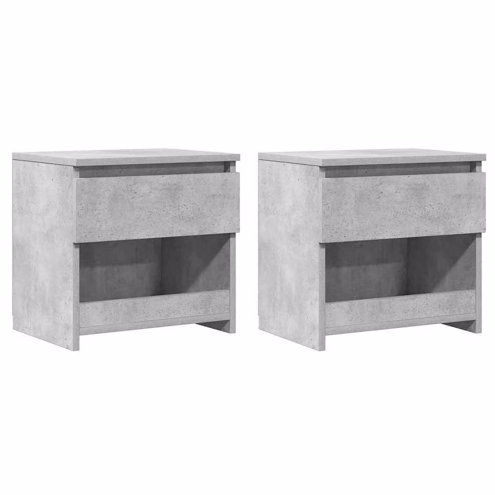 Berkfield Home Elegant Bedside Cabinets, 2 Piece Set, Concrete Grey, W: 40 cm, D: 30 cm, H: 39 cm – 2