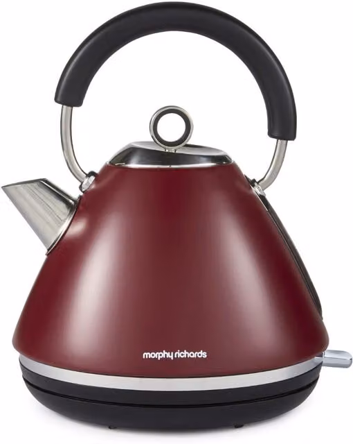 Morphy Richards Accents 1.5L Pyramid Kettle in Red with Limescale Filter