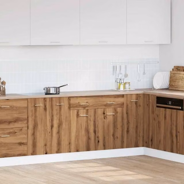 Berkfield Home Lyon Artisan Oak Drawer Bottom Cabinet in Brown, W/D/H: 80 x 46 x 81.5 cm – 1