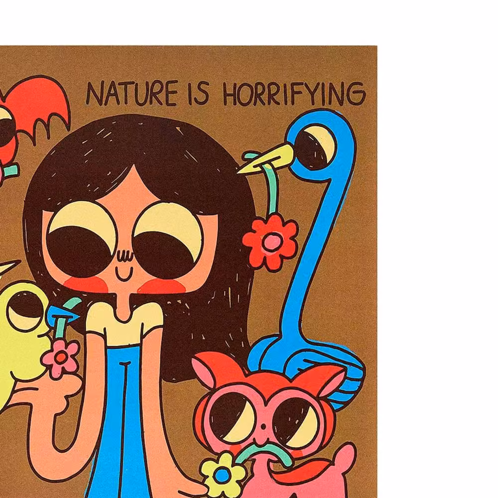 Burger Babie Nature Is Horrifying Multicolour Framed Graphic Paper Poster – 2