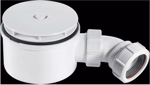 McAlpine Round 90mm Shallow Shower Trap in White, Height: 7cm – 1