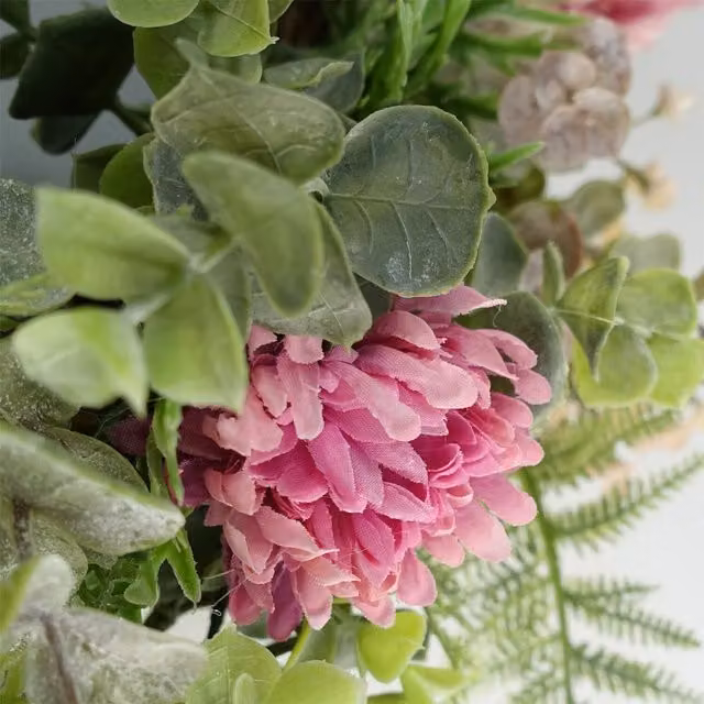 Botanik Luxury Pink Floral Artificial Wreath, Diameter: 45 cm