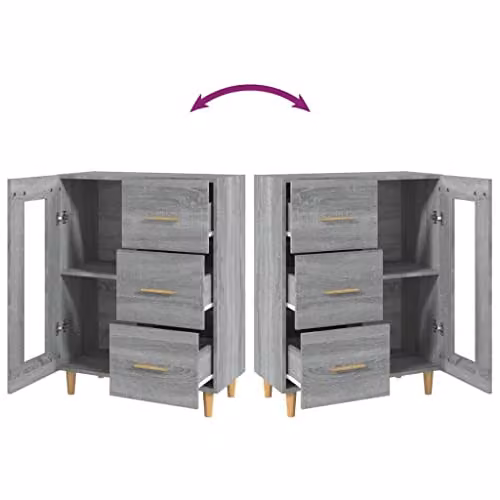 vidaXL Grey Sonoma Sideboard in Engineered Wood W/D/H: 69.5 x 34 x 90 cm – 4