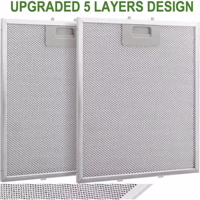 NESTLUNE 2-Piece Universal Metal Mesh Cooker Hood Filter, Grey, W: 32 cm x D: 26 cm