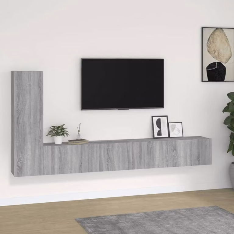 Berkfield Home 3 Piece Grey Sonoma Engineered Wood TV Cabinet Set