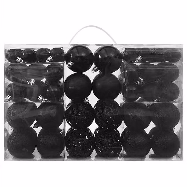 Berkfield Home 100 Piece Black Round Christmas Bauble Set
