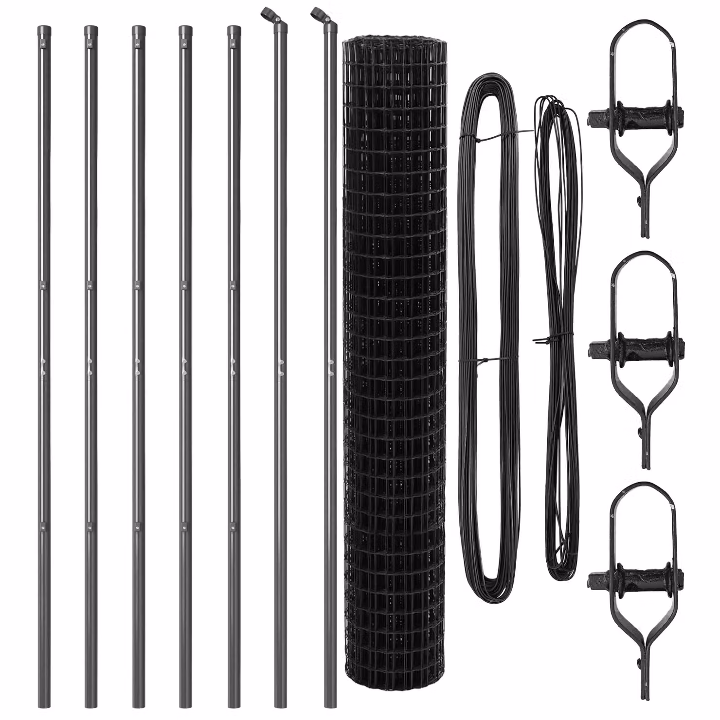 Berkfield Home Euro Fence with 7 Posts, Galvanised Steel, Grey and Silver, W: 10 m, H: 1.5 m – 3