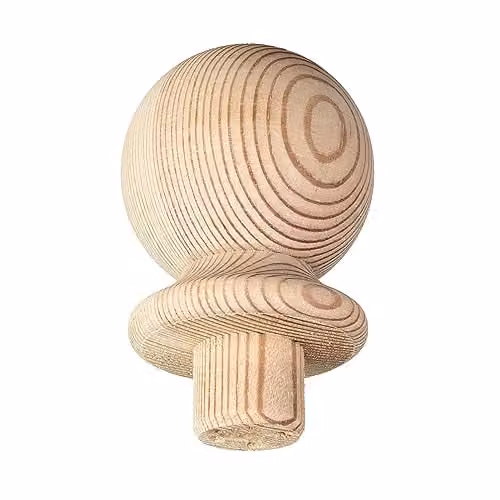 Blueprint Joinery Pine Ball Newel Post Cap for 90mm Posts, W: 106 mm, D: 85 mm