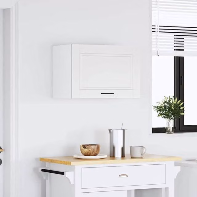 Berkfield Home Porto White Wall Mounted Kitchen Cabinet with Hinged Doors and Internal Shelves, W: 60 cm, H: 40 cm, D: 31 cm