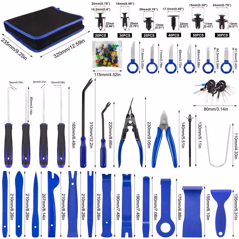 NESTLUNE 439-Piece Car Trim Removal and Panel Pry Tool Kit in Blue – 2