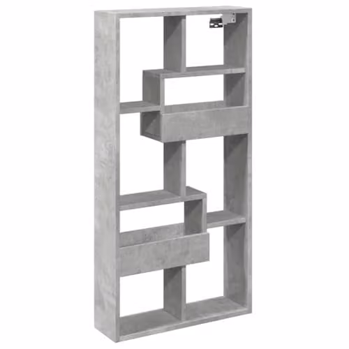 vidaXL Modern Wall Mounted Cabinet in Concrete Grey, W/D/H: 50 x 15 x 100 cm