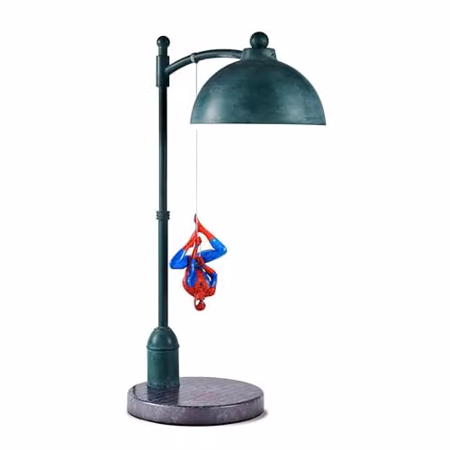 Menkind Marvel Spider-Man LED Hanging Street Lamp, Grey and Multicolour, USB Powered Tabletop Light – 1
