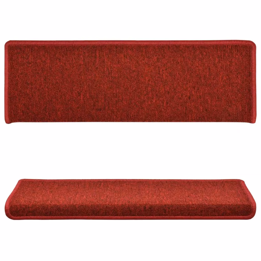 Berkfield Home Non-Slip Self-Adhesive Carpet Stair Treads, 15 Pieces, Red, W: 65 cm, D: 21 cm, H: 4 cm – 3