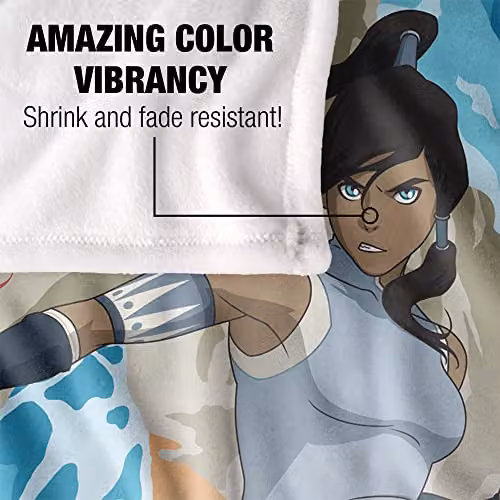 Logovision Nickelodeon Legend of Korra Avatar Super Soft Fleece Throw Blanket in White, W/D/H: 152 x 127 cm – 3