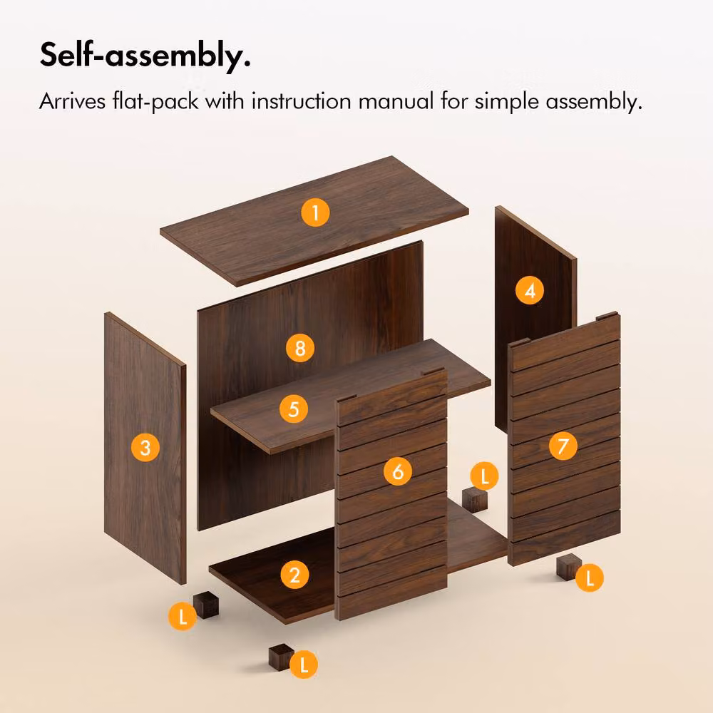VonHaus Chester Freestanding Wood Effect Bathroom Storage Cabinet in Brown, W/D/H: 60 x 30 x 60 cm – 5
