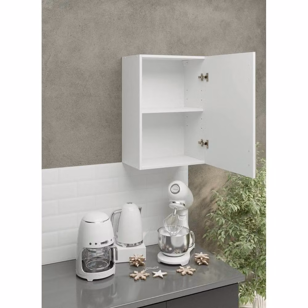 FORGEVIO Greta White Matt Kitchen Wall Unit with Hinged Doors and Internal Shelves – 2
