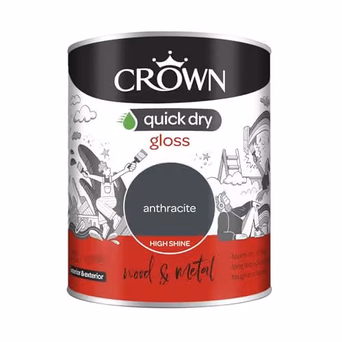 Crown Anthracite Grey Gloss Wood and Metal Paint, 750ml – 5