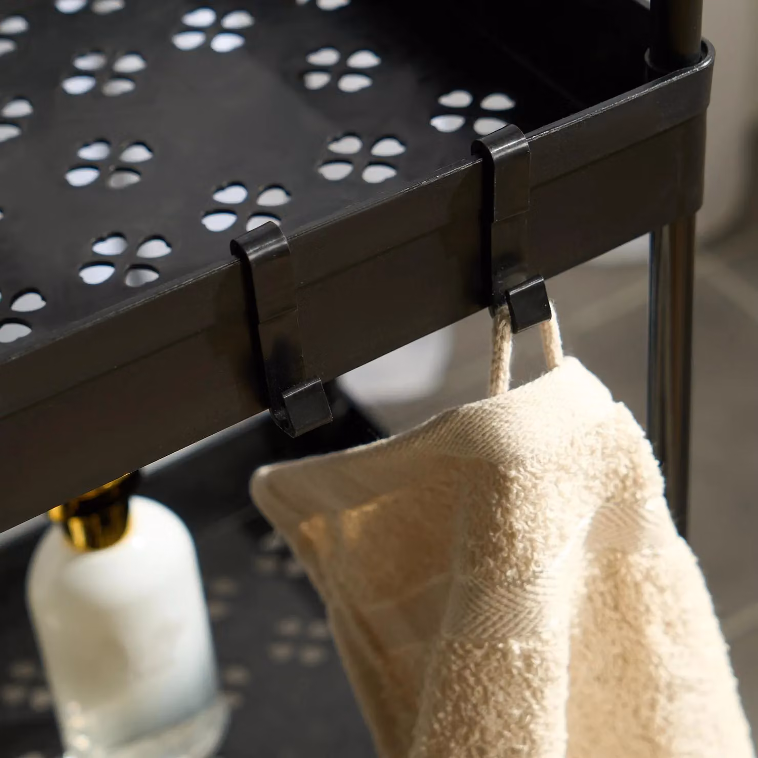 OHS 3 Tier Black Rolling Storage Trolley Organiser for Kitchen, Bathroom and Living Room – 3