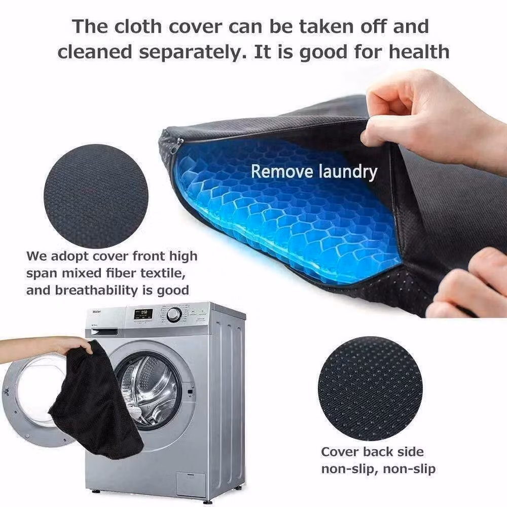 KORVIXA Honeycomb Breathable Gel Seat Cushion, Blue, W: 100 cm, L: 190 cm – 3