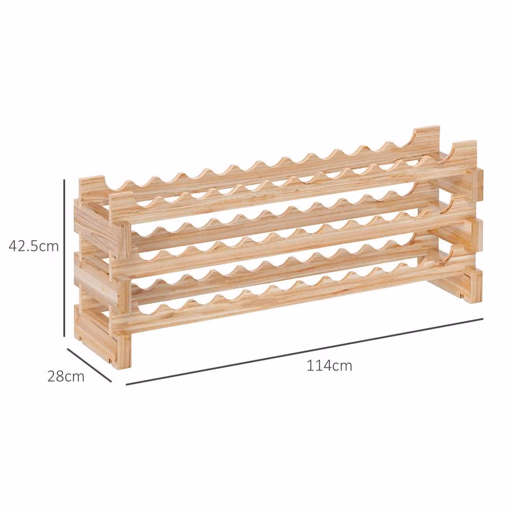 STILVORA 3 Tier Stackable Wine Rack for 36 Bottles in Natural Wood – 2