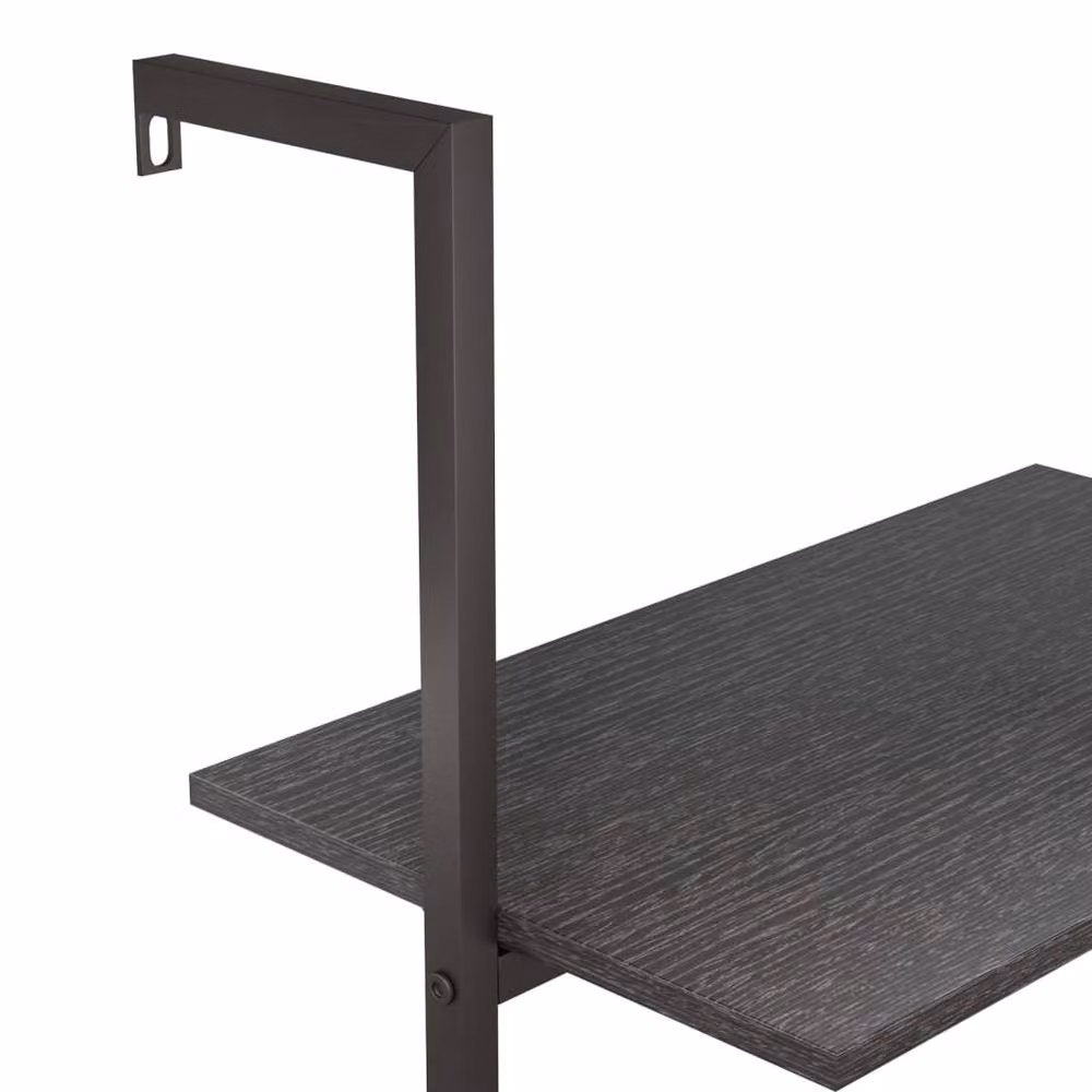 Berkfield Home 4-Tier Black Metal Leaning Ladder Shelf, W: 64 cm, D: 35 cm, H: 152.5 cm – 4
