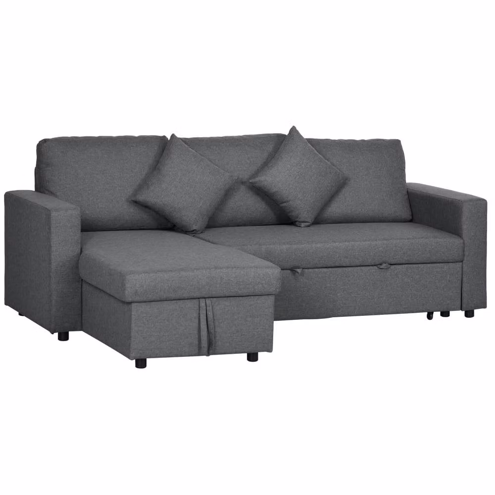 Wyld Haus Kesosu 3 Seater Sofa Bed in Dark Grey with Reversible Chaise and Built-in Storage – 2