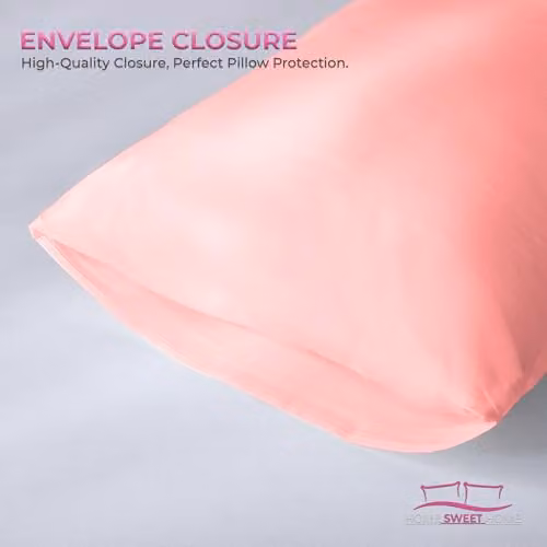 Home Sweet Home UK Pink Microfibre Pillowcase Set of 2 with Envelope Closure, W: 48 cm, H: 74 cm – 3