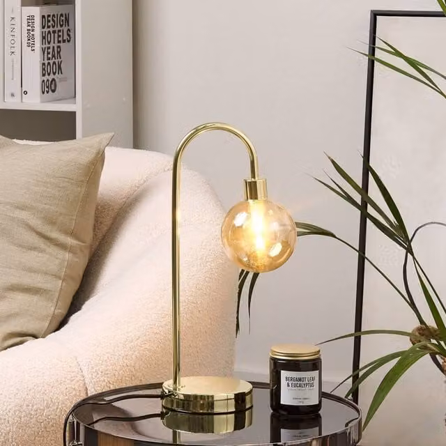 Wyld and Coco Gold Table Lamp with Transparent Glass Shade – 1