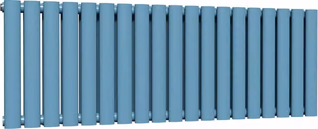 Lux Heat Oval Horizontal Double Steel Radiator in Blue, W: 114 cm, H: 40 cm