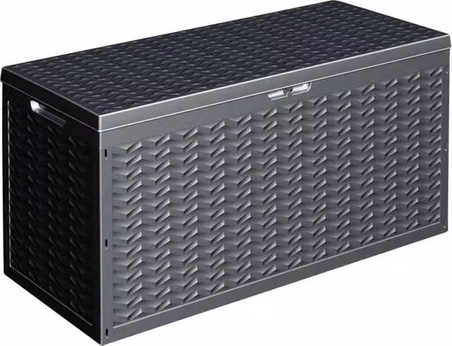 Havendro 320L Black Plastic Garden Storage Box with Wheels