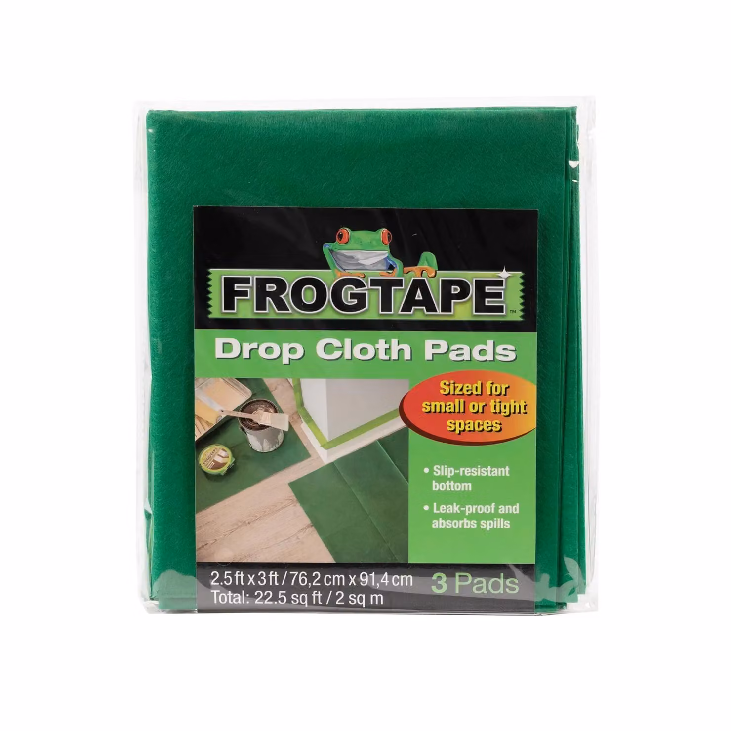 FrogTape Non-Slip Drop Cloth Pads, Multicolour, Pack of 3 – 2