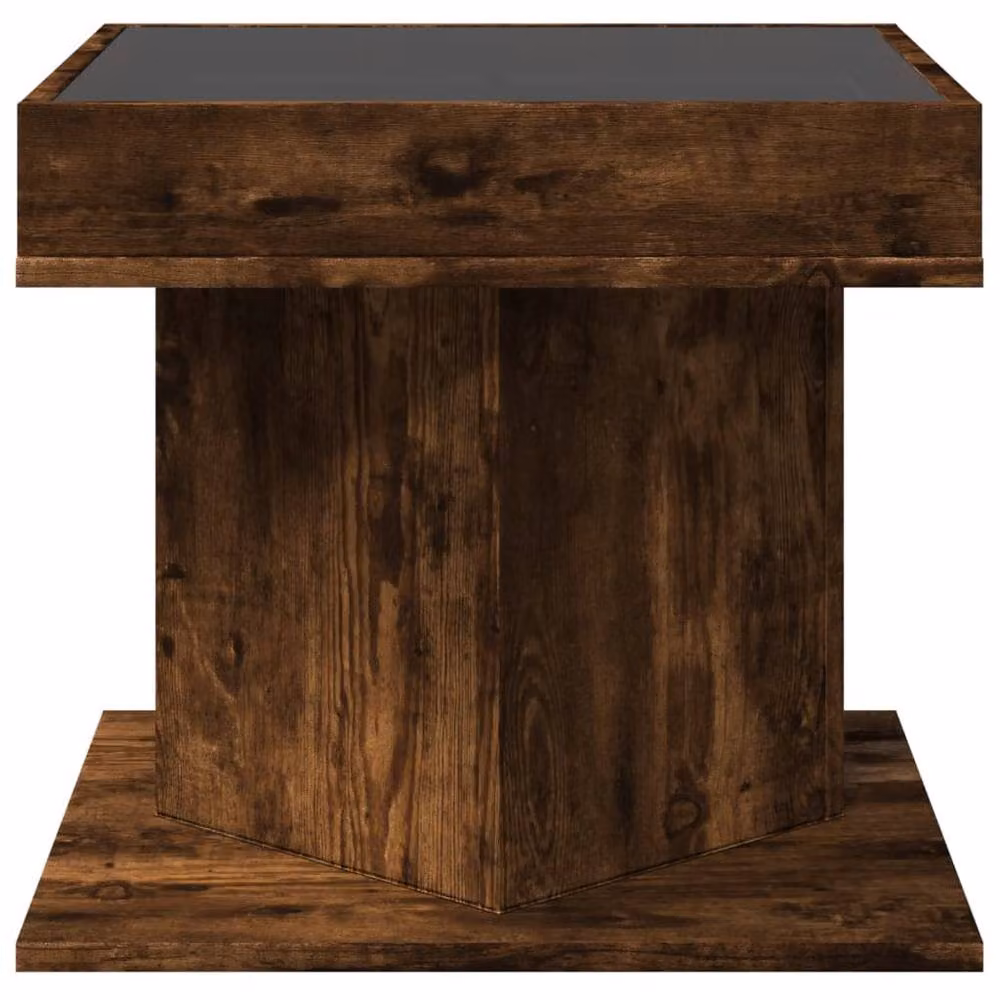 Berkfield Home Modern Square Coffee Table in Smoked Oak Brown, W/D/H: 50 x 50 x 45 cm – 3
