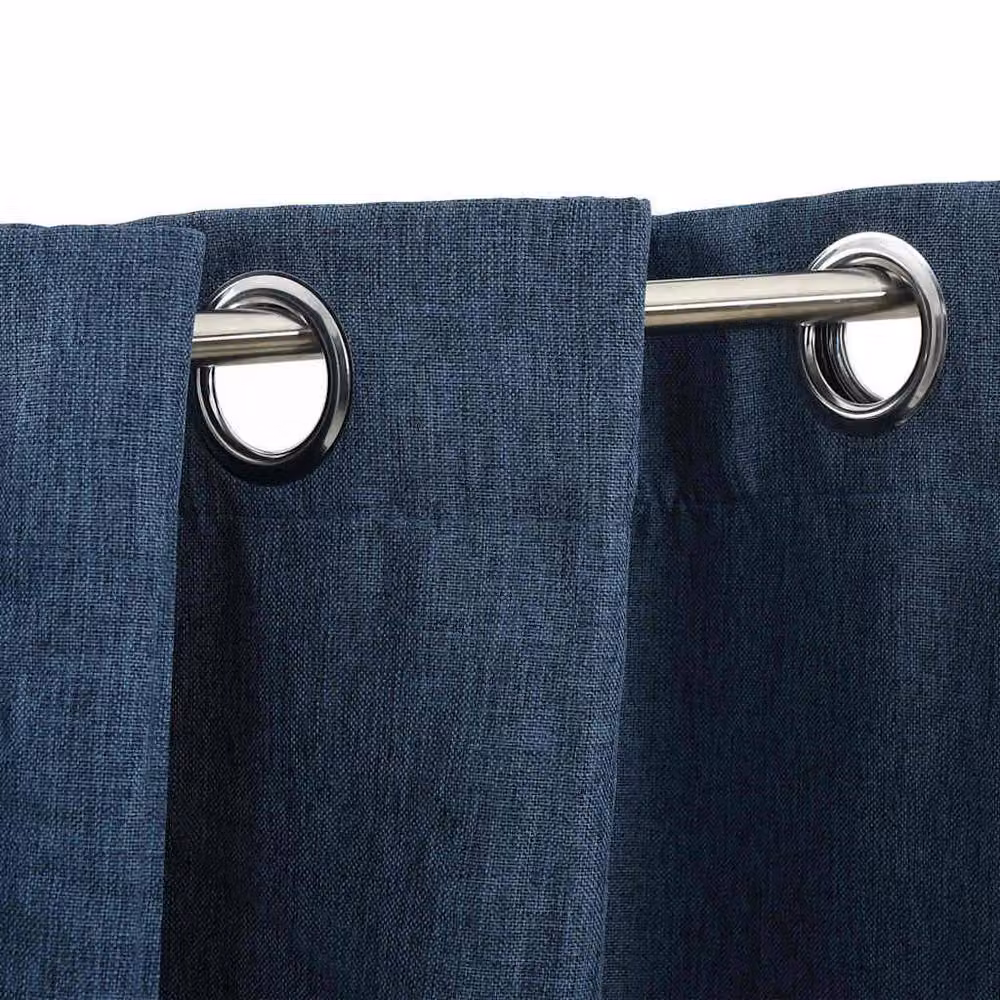 Berkfield Home Linen-Look Blackout Curtains with Eyelets, 2 Pack, Blue, W: 140 cm, H: 245 cm – 3