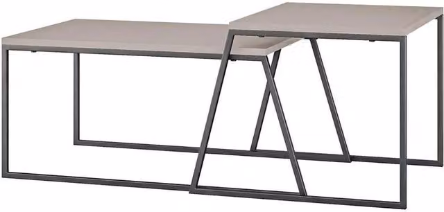 Havendro Set of 2 Mocha Grey Scratch Resistant Nesting Coffee Tables – 1
