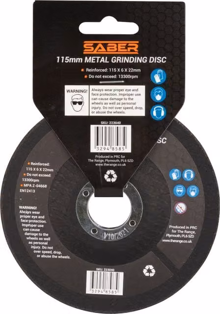 Saber Black Metal Grinding Disc 115mm