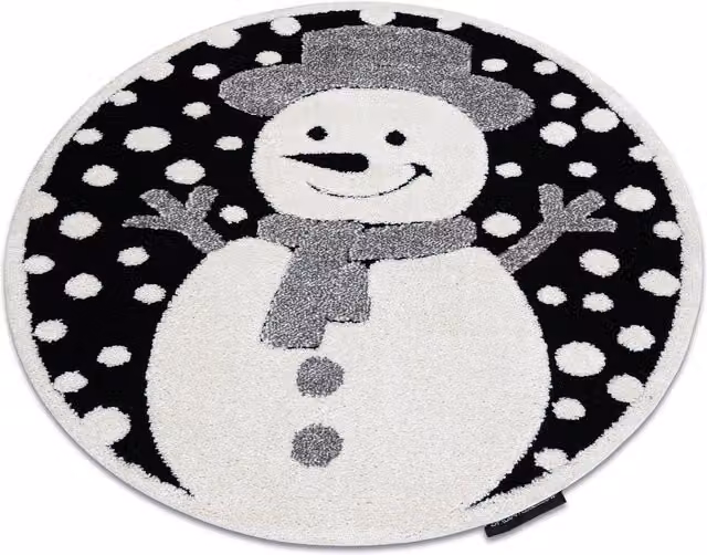 RugsX Modern Round Childrens Rug in Black and Multicolour, Diameter: 120 cm