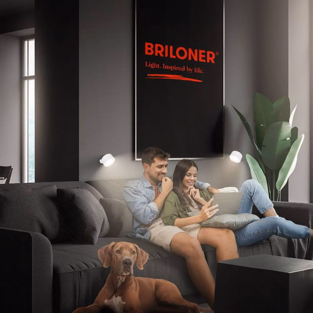 Briloner Rechargeable Cordless LED Wall Light, Dimmable and Touch Controlled, White, W/D/H: 9 x 7.5 x 4 cm – 7