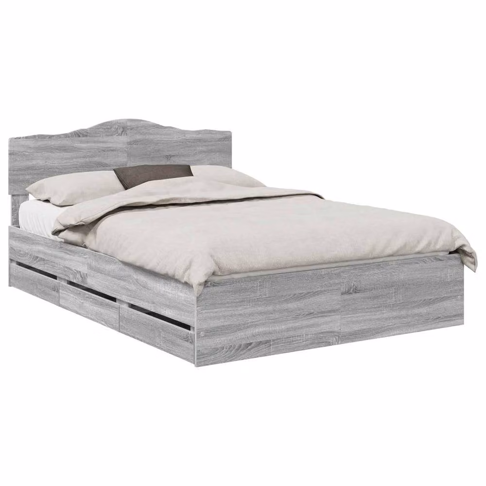Berkfield Home Modern Bed Frame with Drawers in Grey Sonoma, Engineered Wood, 160 x 200 cm – 2