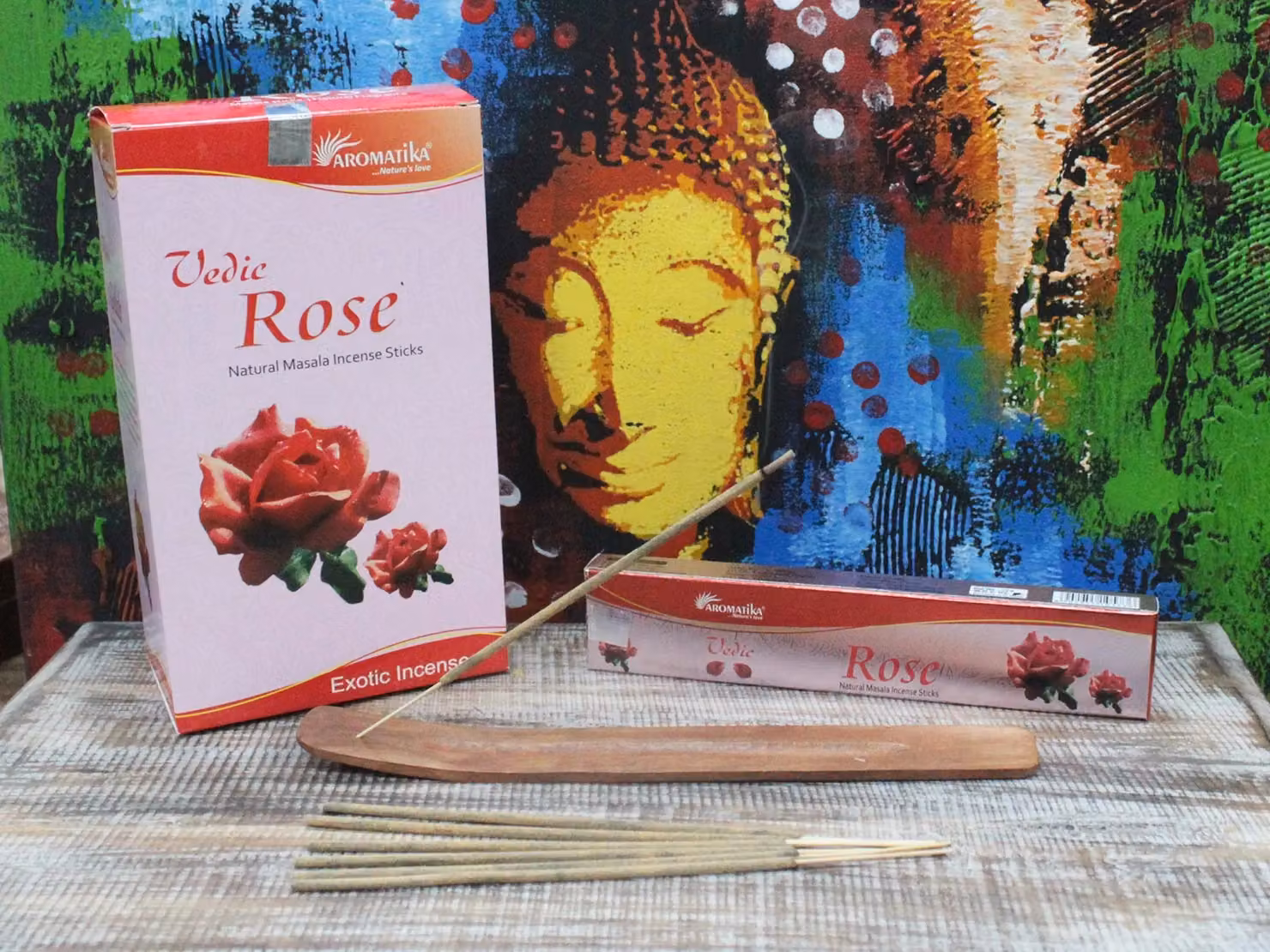Aromatika Vedic Rose Floral Incense Sticks in Red – 2