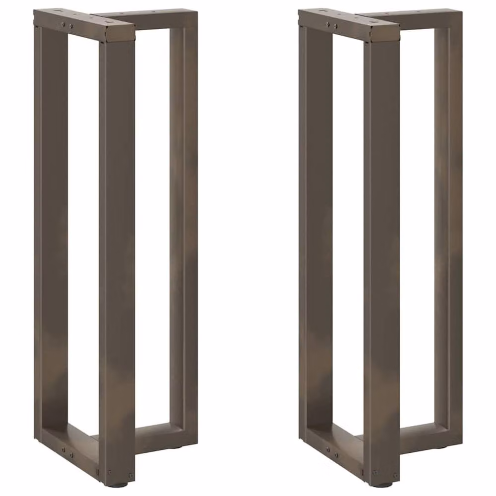Berkfield Home Modern T-Shaped Bar Table Legs, 2 Pieces, Dark Grey Powder-Coated Steel, W: 50 cm, D: 35 cm, H: 110 cm – 2