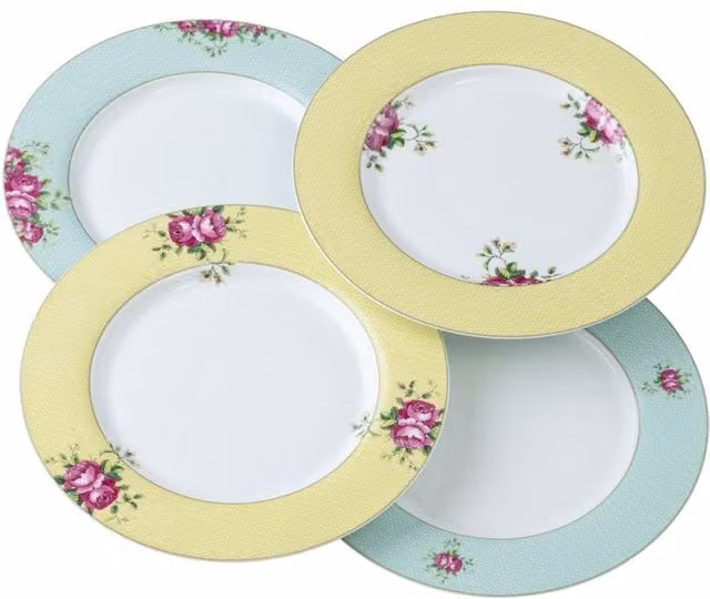 Aynsley Bone China Archive Rose Multicolour Dinner Plate Set of 4 – 1