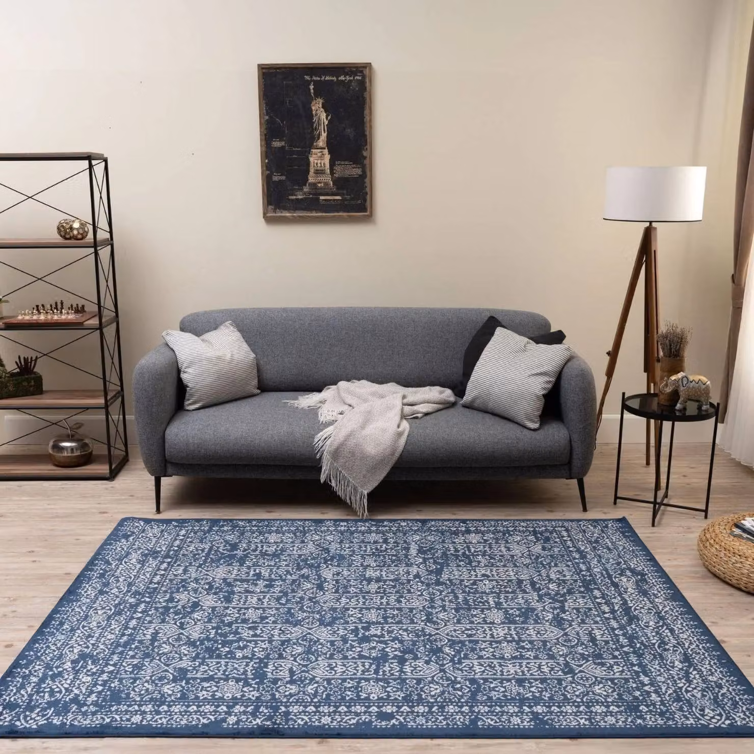 THE RUGS Montana Vintage Design Area Rug, Navy Blue, W: 200 cm, D: 290 cm – 3