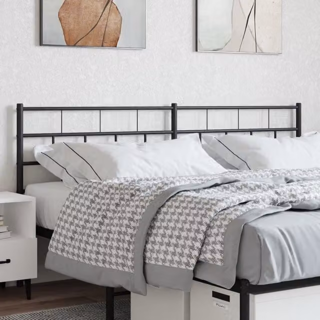 Berkfield Home Classic Metal Headboard in Black, Width: 193 cm – 1